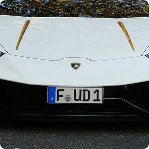 Lamborghini with a German F UD 1 plate