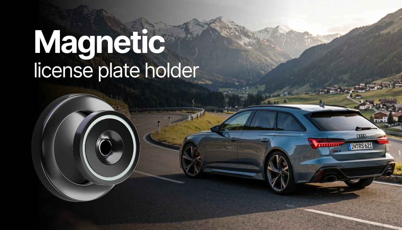 Magnetic License Plate Holder for Clean Car Design